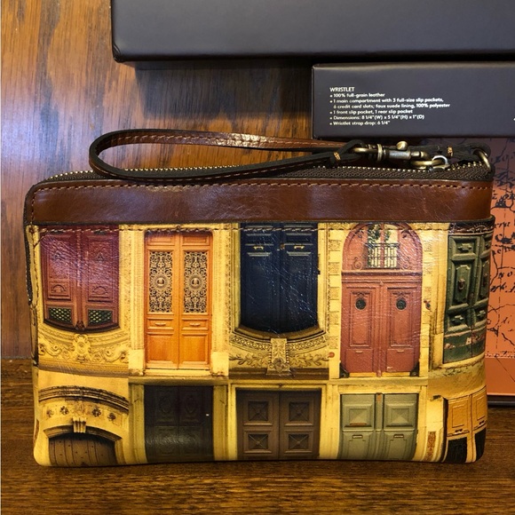 NIB-Patricia Nash-Doorways to Italy-Varone-Dual Zip Wristlet Pouch-GiftBoxed-$89 - Picture 3 of 14